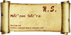 Mézes Sára névjegykártya